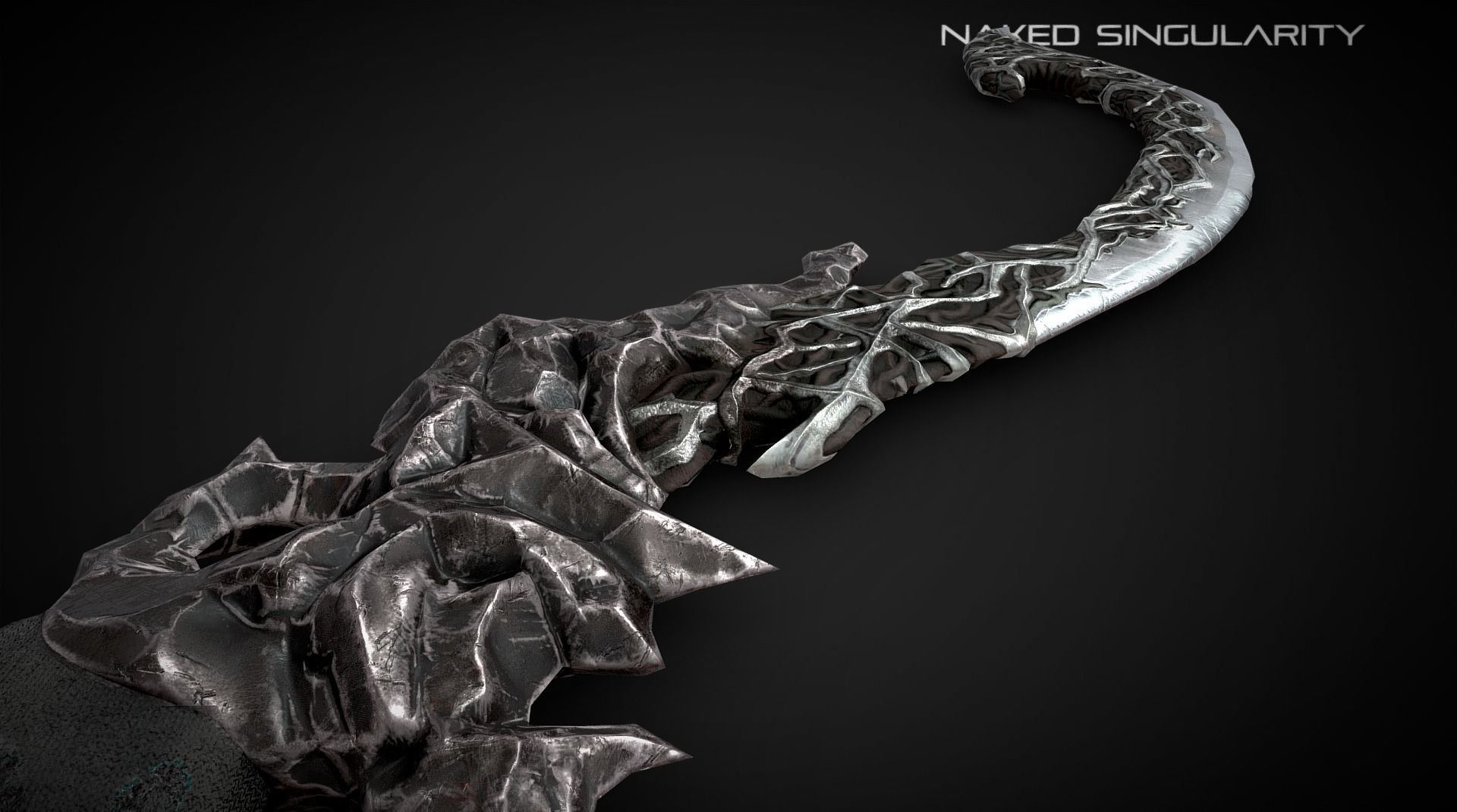 Curved dagger Low-poly 3D model_2