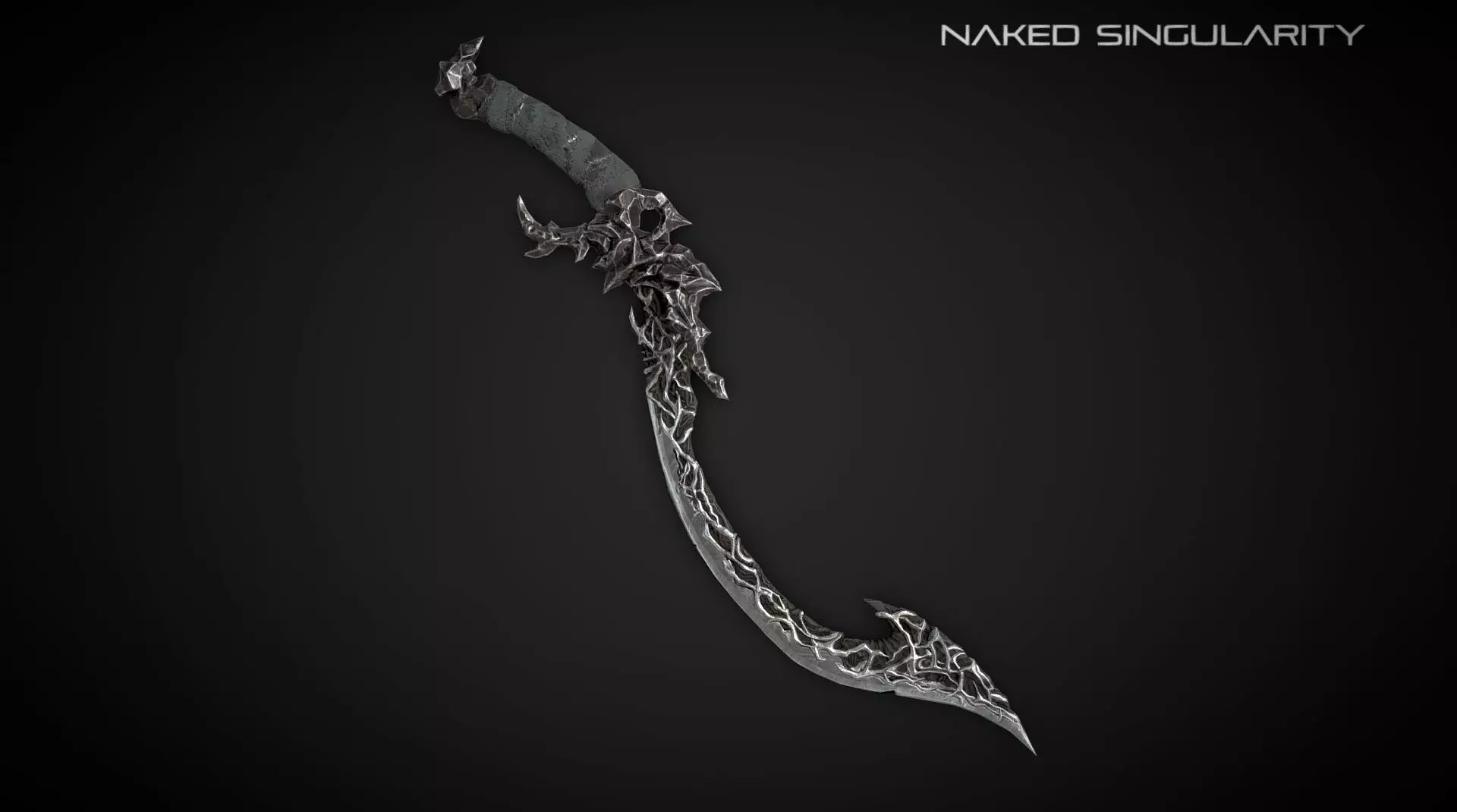 Curved dagger Low-poly 3D model_0