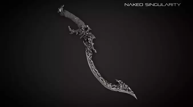 Curved dagger Low-poly 3D model