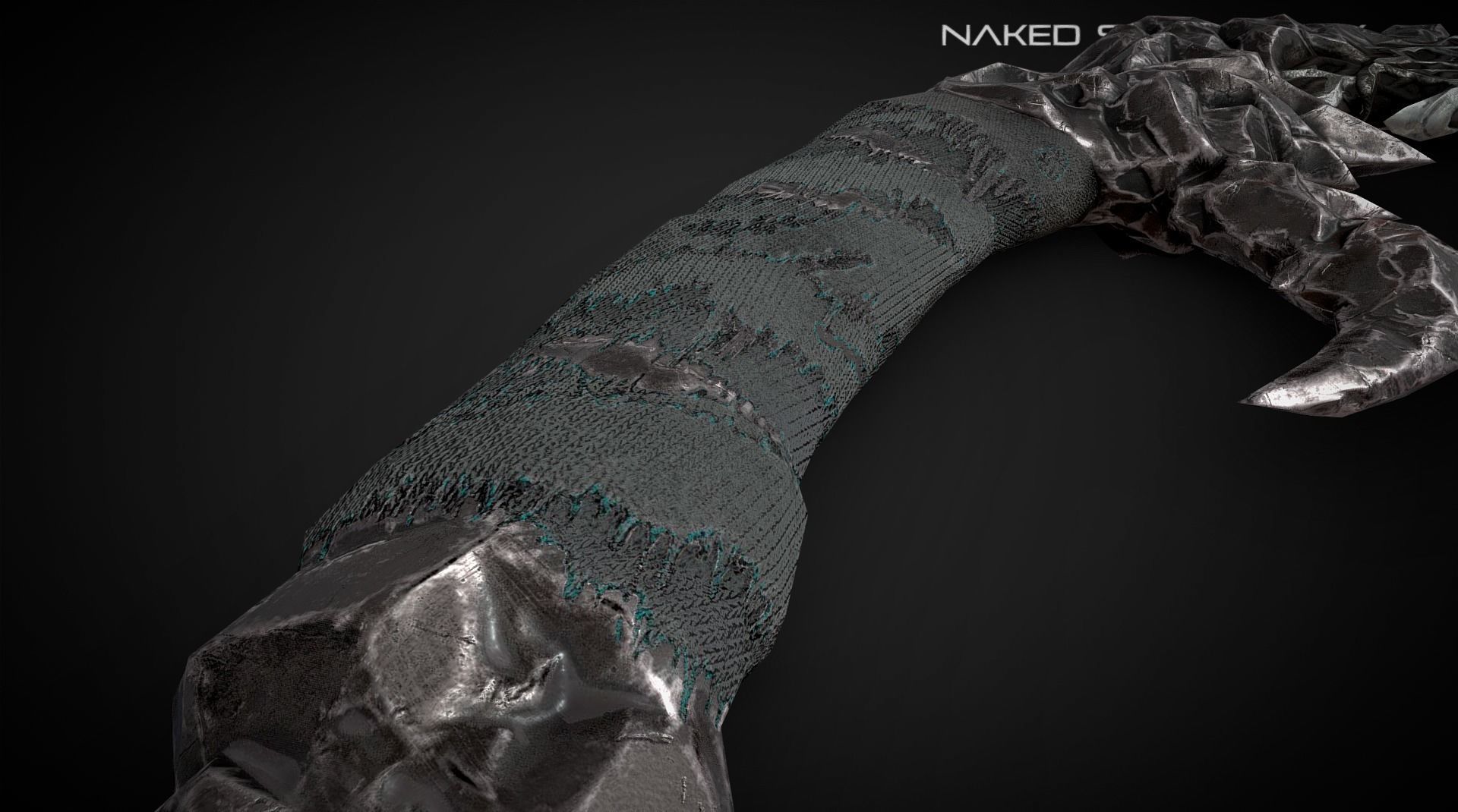 Curved dagger Low-poly 3D model_3