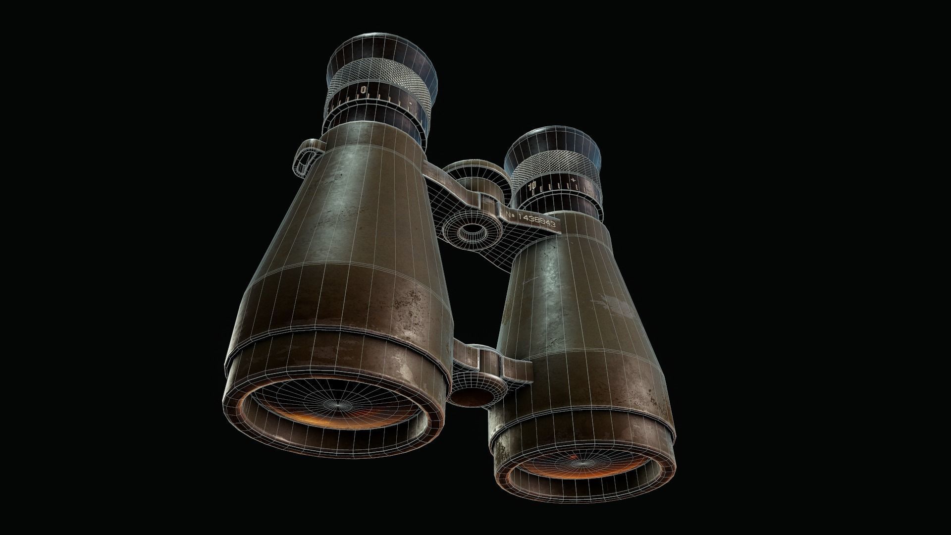 WWII Binoculars - Tutorial Included Low-poly 3D model_13