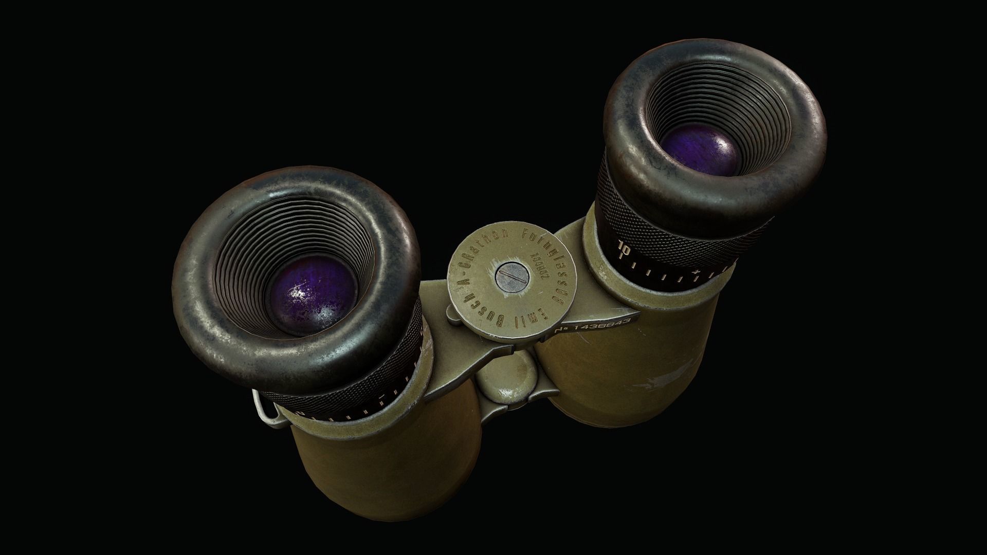 WWII Binoculars - Tutorial Included Low-poly 3D model_8