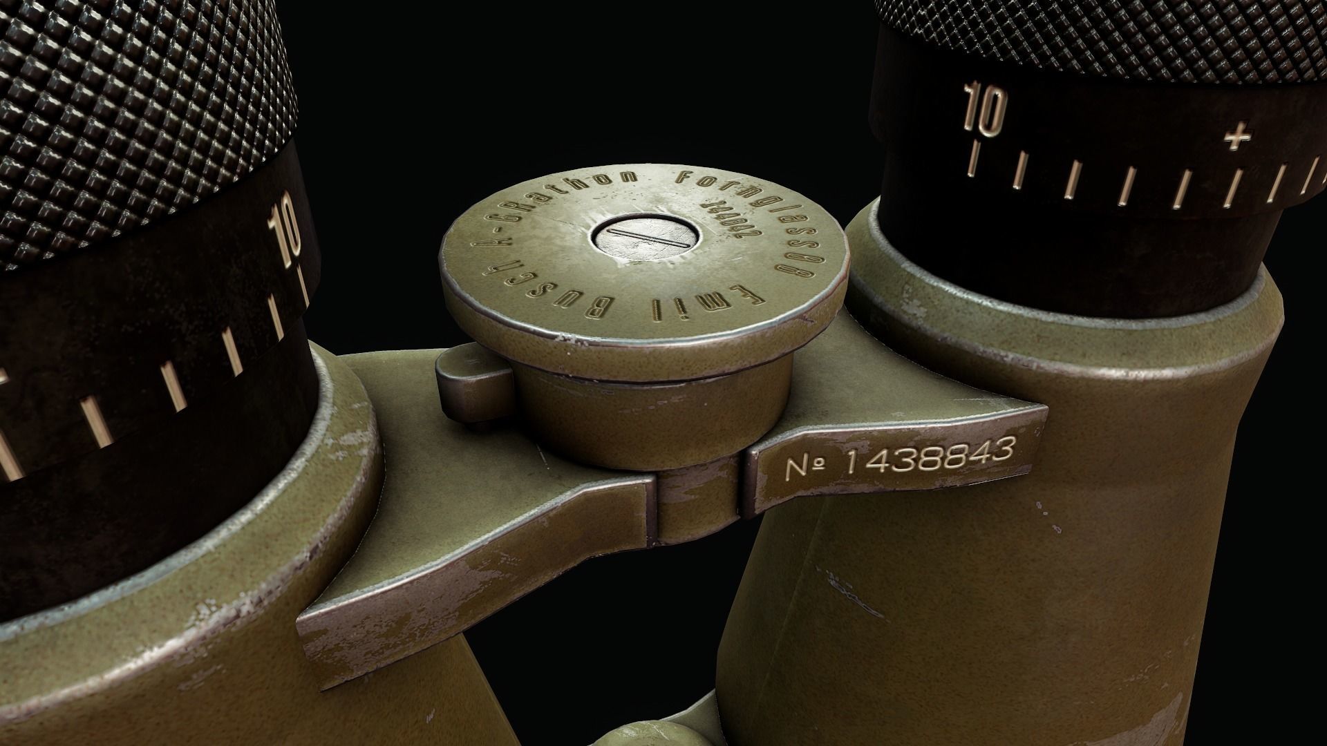 WWII Binoculars - Tutorial Included Low-poly 3D model_10