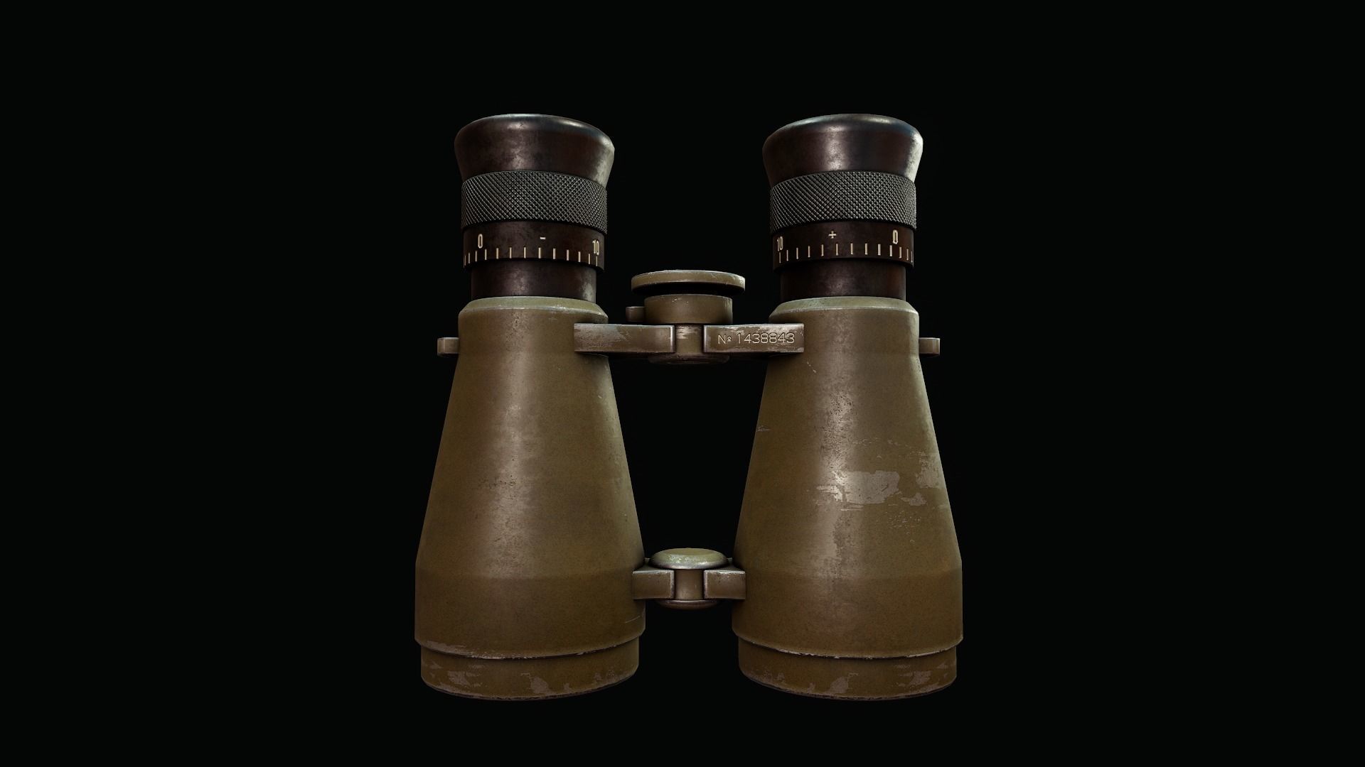 WWII Binoculars - Tutorial Included Low-poly 3D model_4