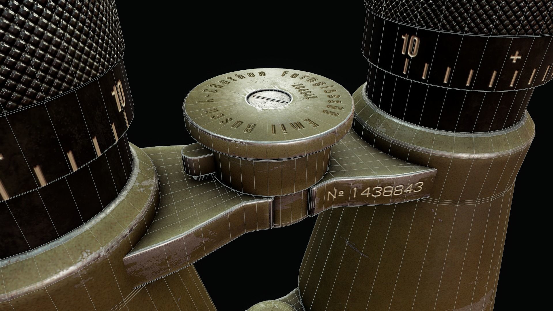 WWII Binoculars - Tutorial Included Low-poly 3D model_11