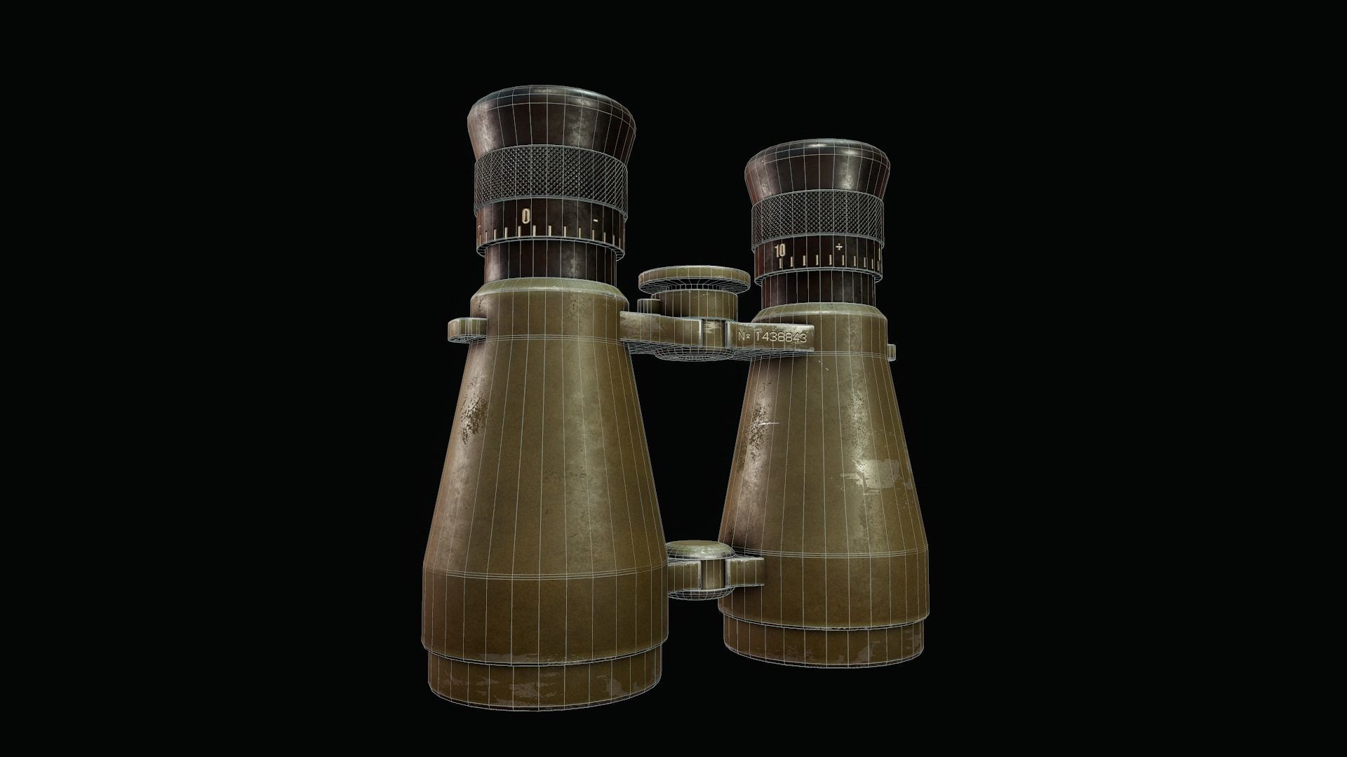 WWII Binoculars - Tutorial Included Low-poly 3D model_3