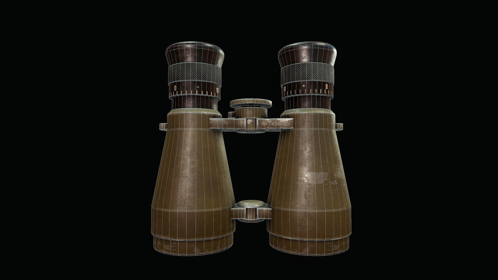 WWII Binoculars - Tutorial Included Low-poly 3D model_5