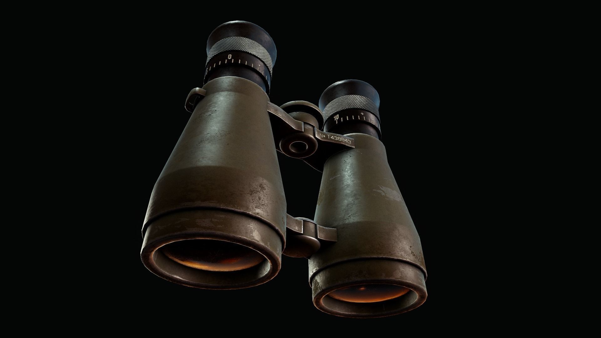 WWII Binoculars - Tutorial Included Low-poly 3D model_12