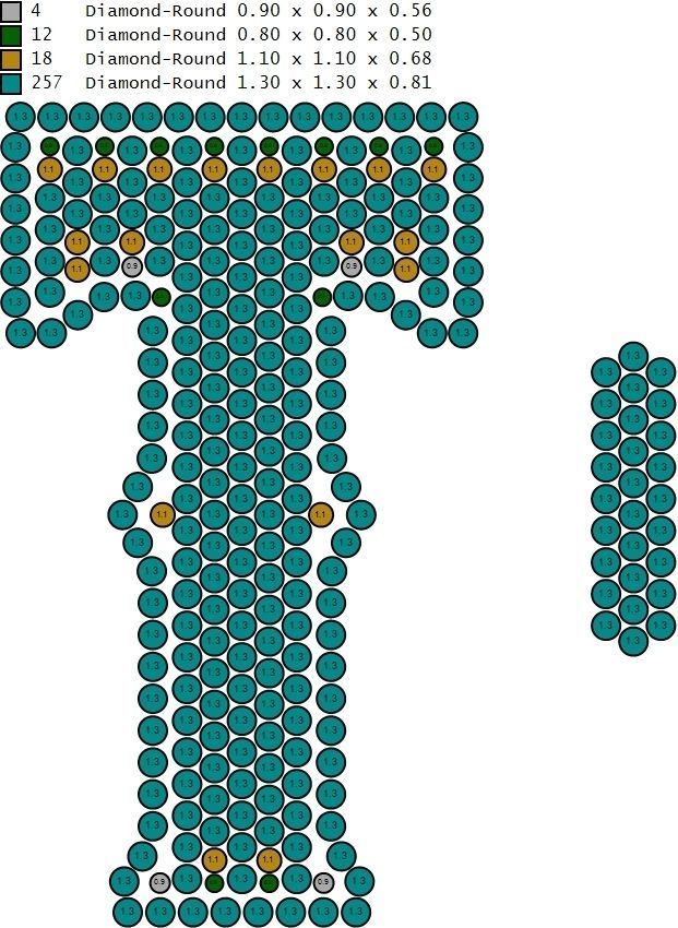 Custom Initial T Letter Diamond Pendant A to Z Alphabet Necklace 3D print model_16