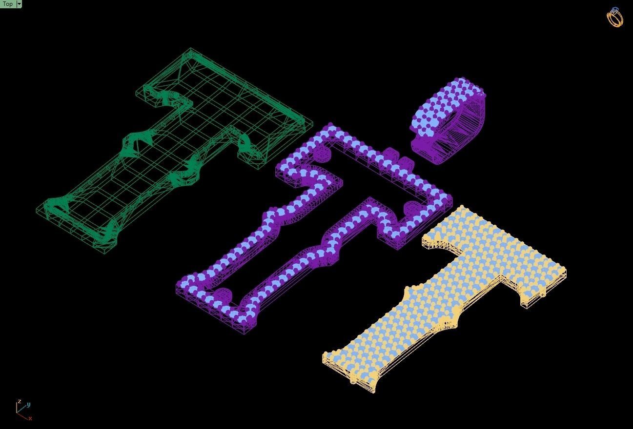 Custom Initial T Letter Diamond Pendant A to Z Alphabet Necklace 3D print model_14