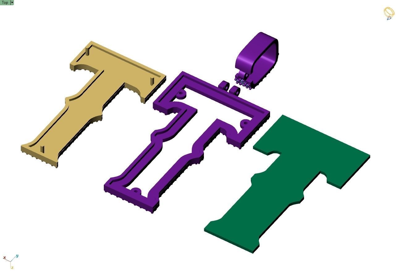 Custom Initial T Letter Diamond Pendant A to Z Alphabet Necklace 3D print model_11