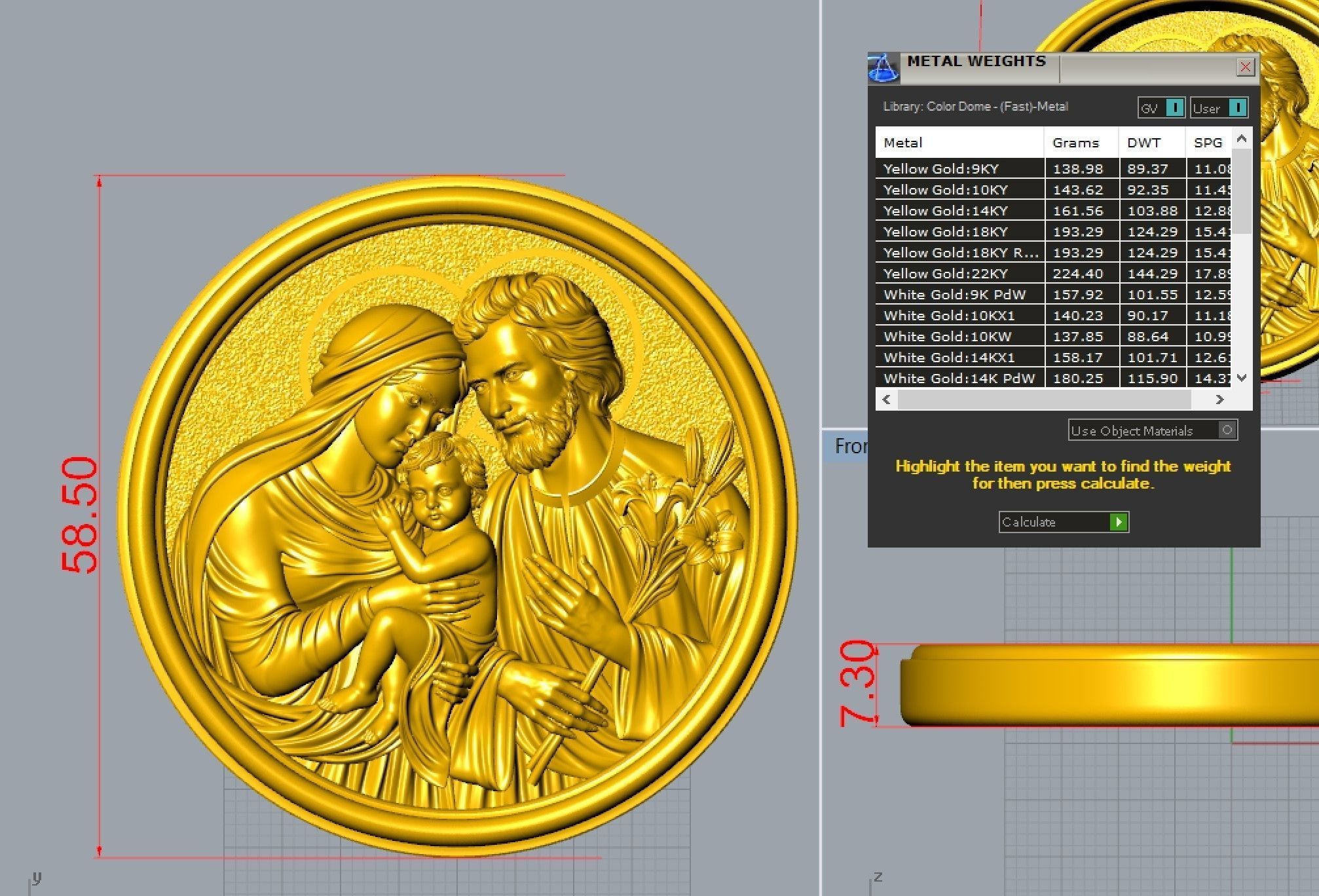 Holy Family Pendant 3 3D print model_4