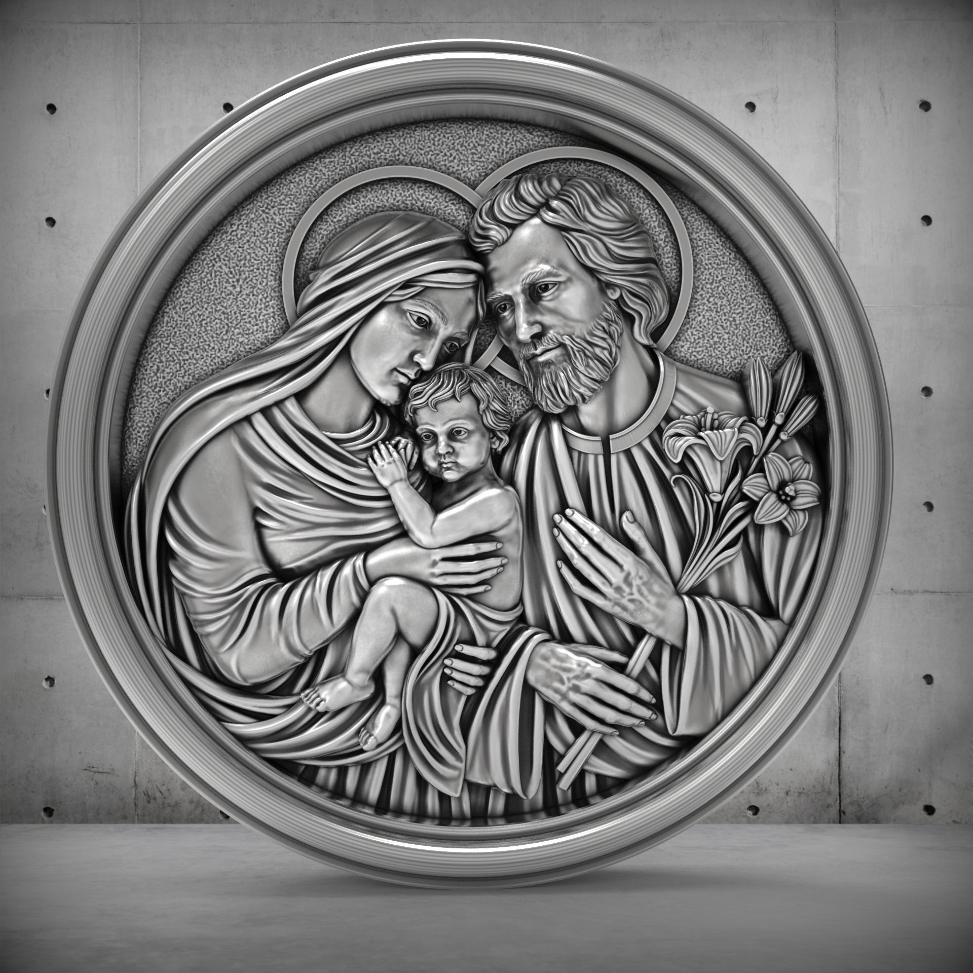 Holy Family Pendant 3 3D print model_5
