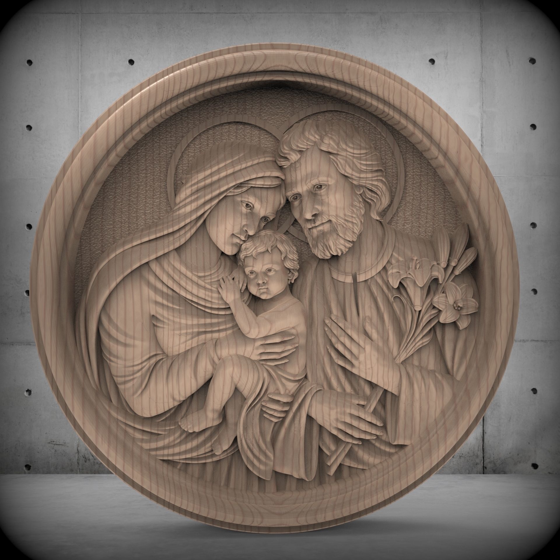 Holy Family Pendant 3 3D print model_6