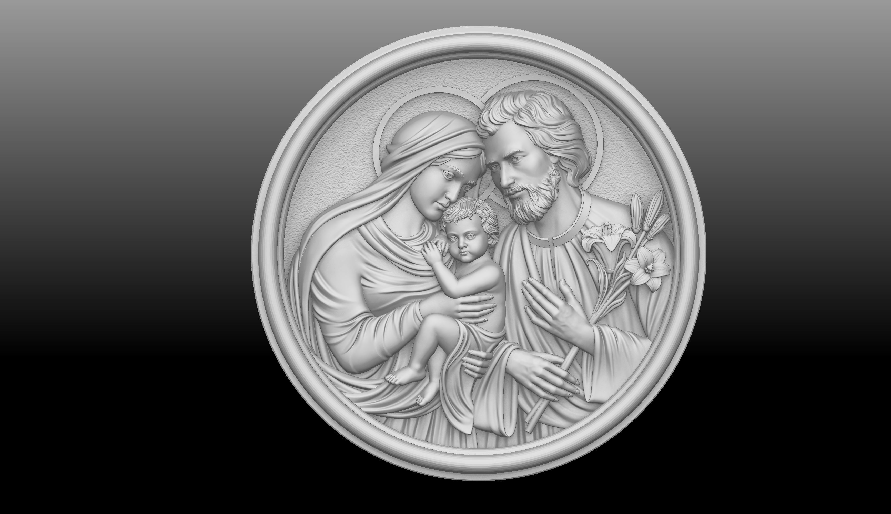 Holy Family Pendant 3 3D print model_7