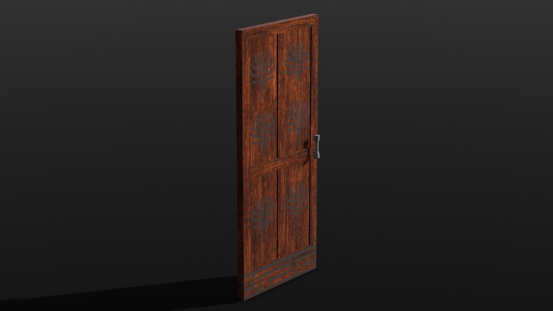 Wooden Door 3D Model Low-poly 3D model_3