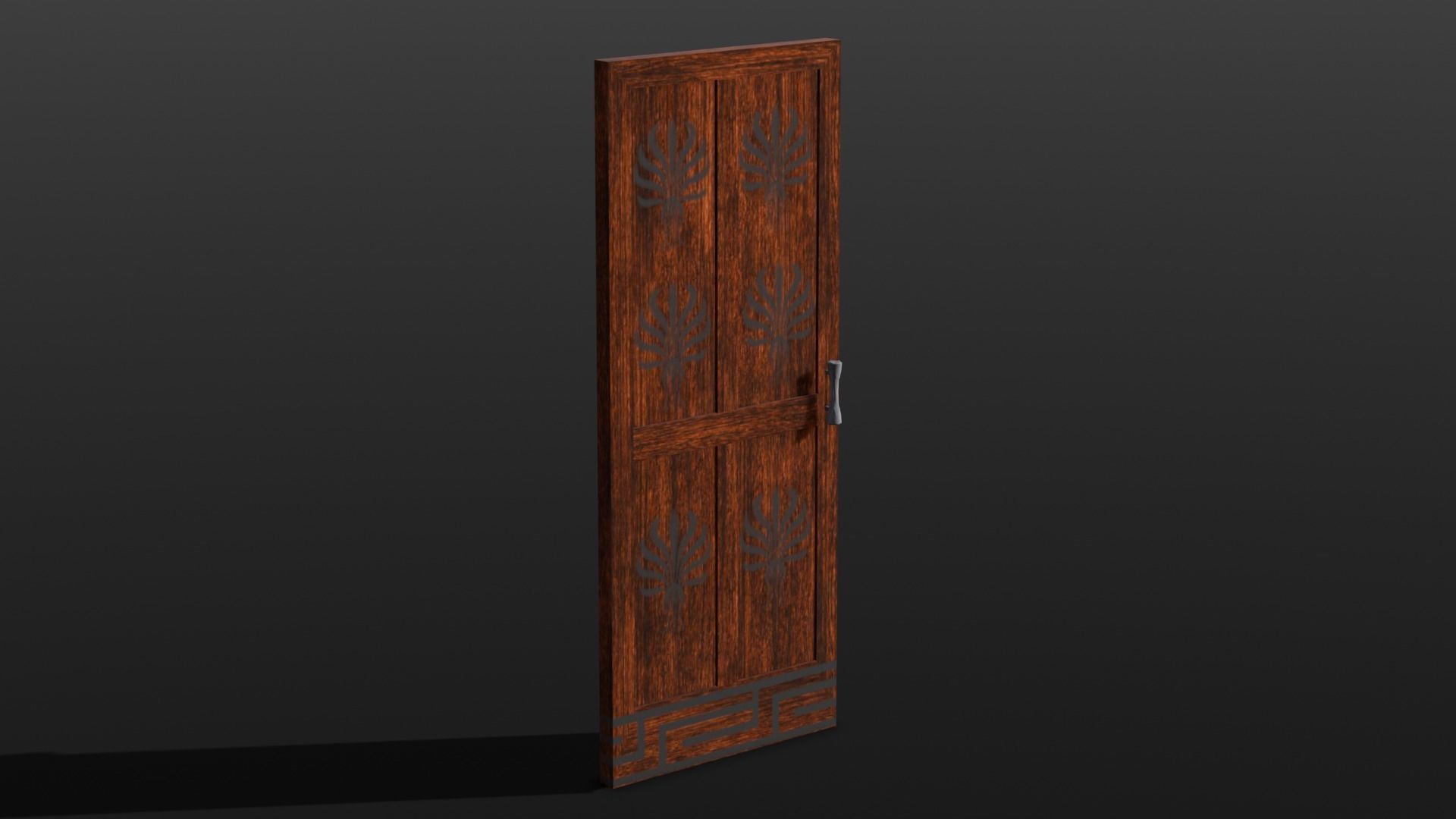 Wooden Door 3D Model Low-poly 3D model_1