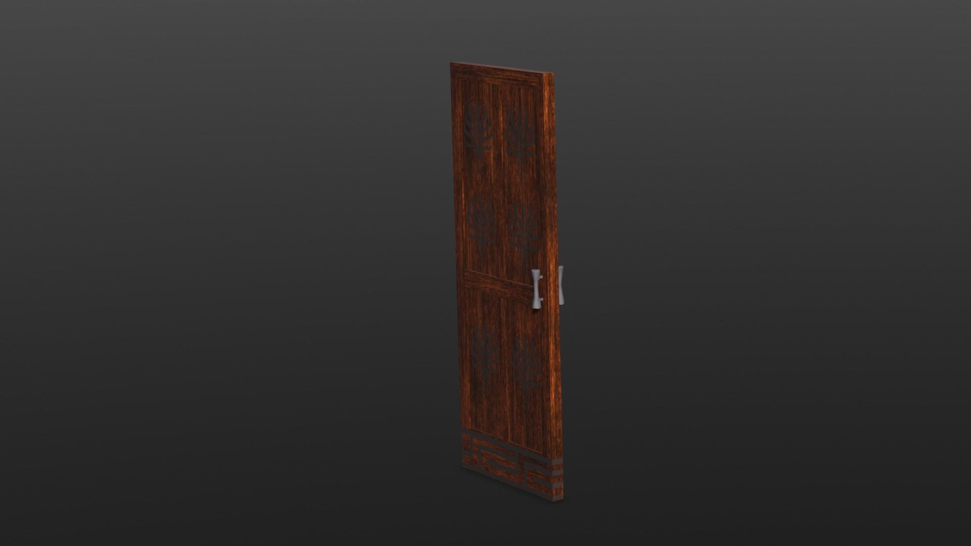 Wooden Door 3D Model Low-poly 3D model_11