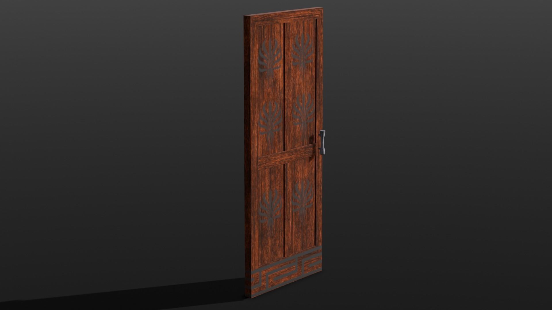 Wooden Door 3D Model Low-poly 3D model_8