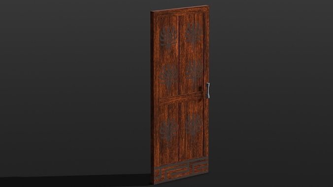 Wooden Door 3D Model  Low-poly 3D model