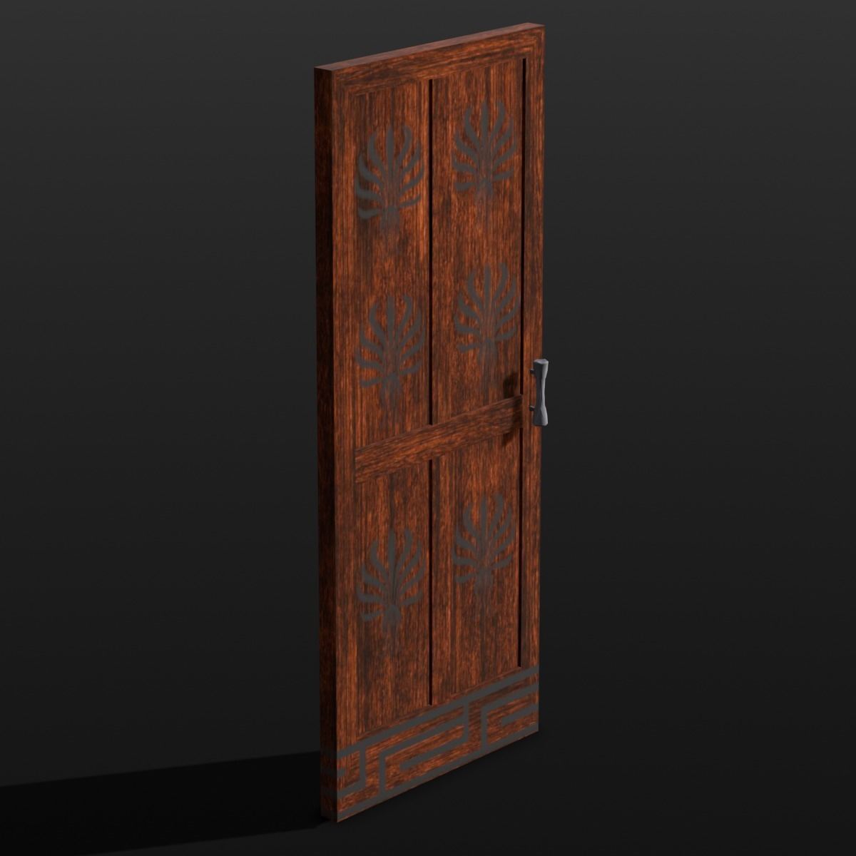 Wooden Door 3D Model Low-poly 3D model_4