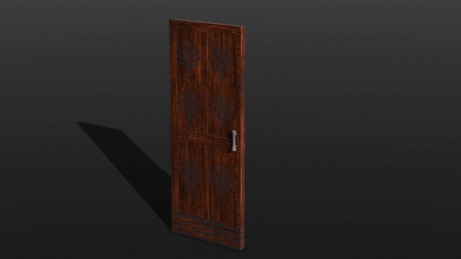 Wooden Door 3D Model Low-poly 3D model_2