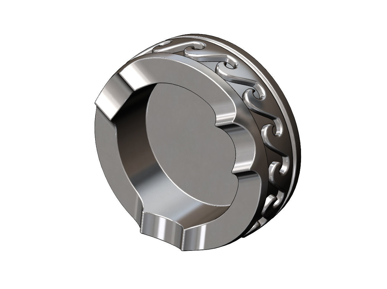 Greek wave pattern carved ashtray bowl  3D print model_10