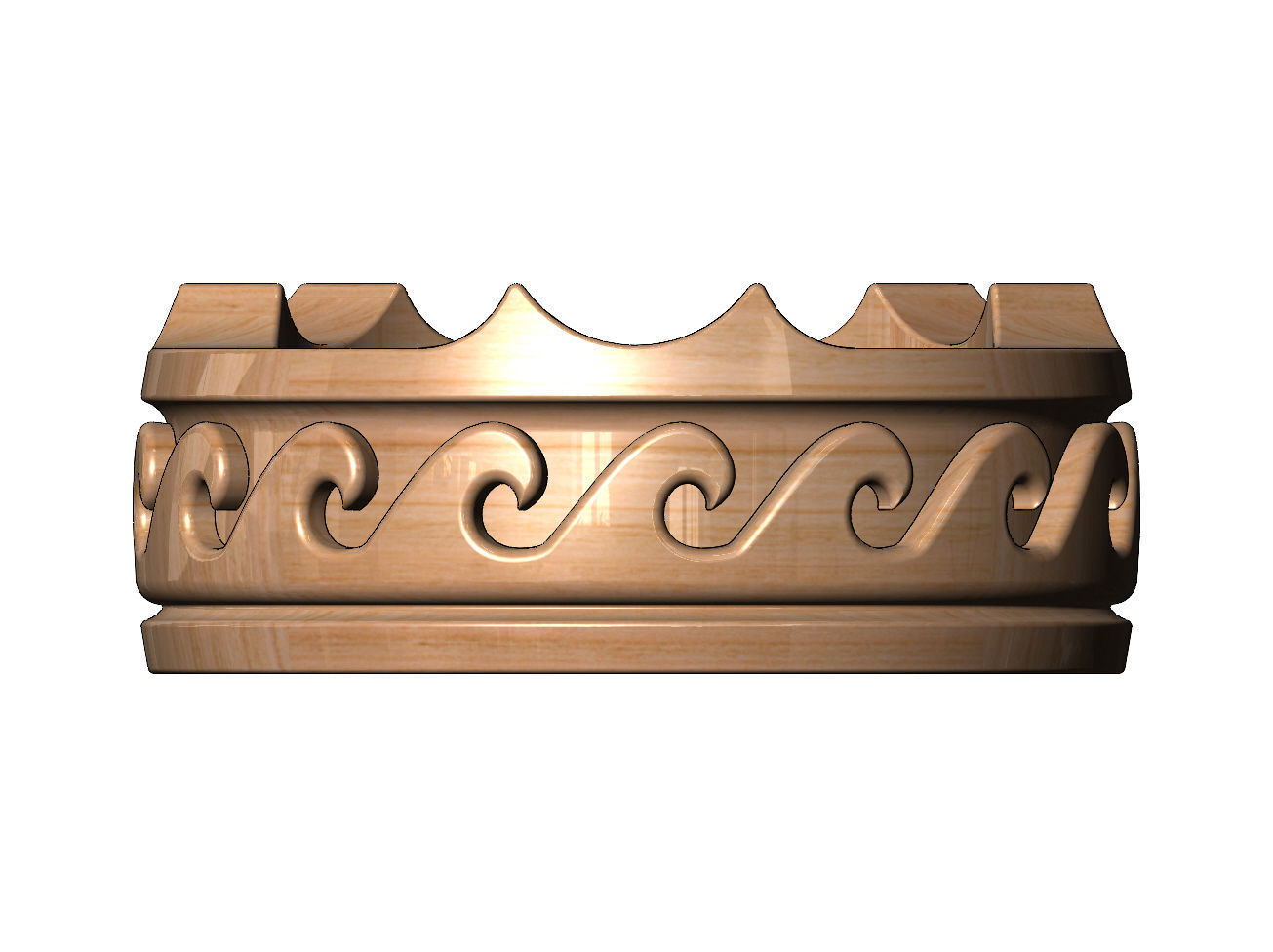 Greek wave pattern carved ashtray bowl  3D print model_8