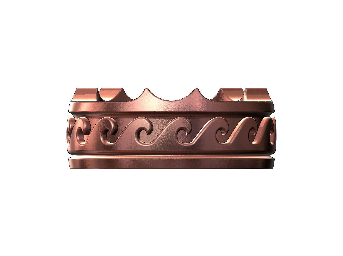 Greek wave pattern carved ashtray bowl  3D print model_1