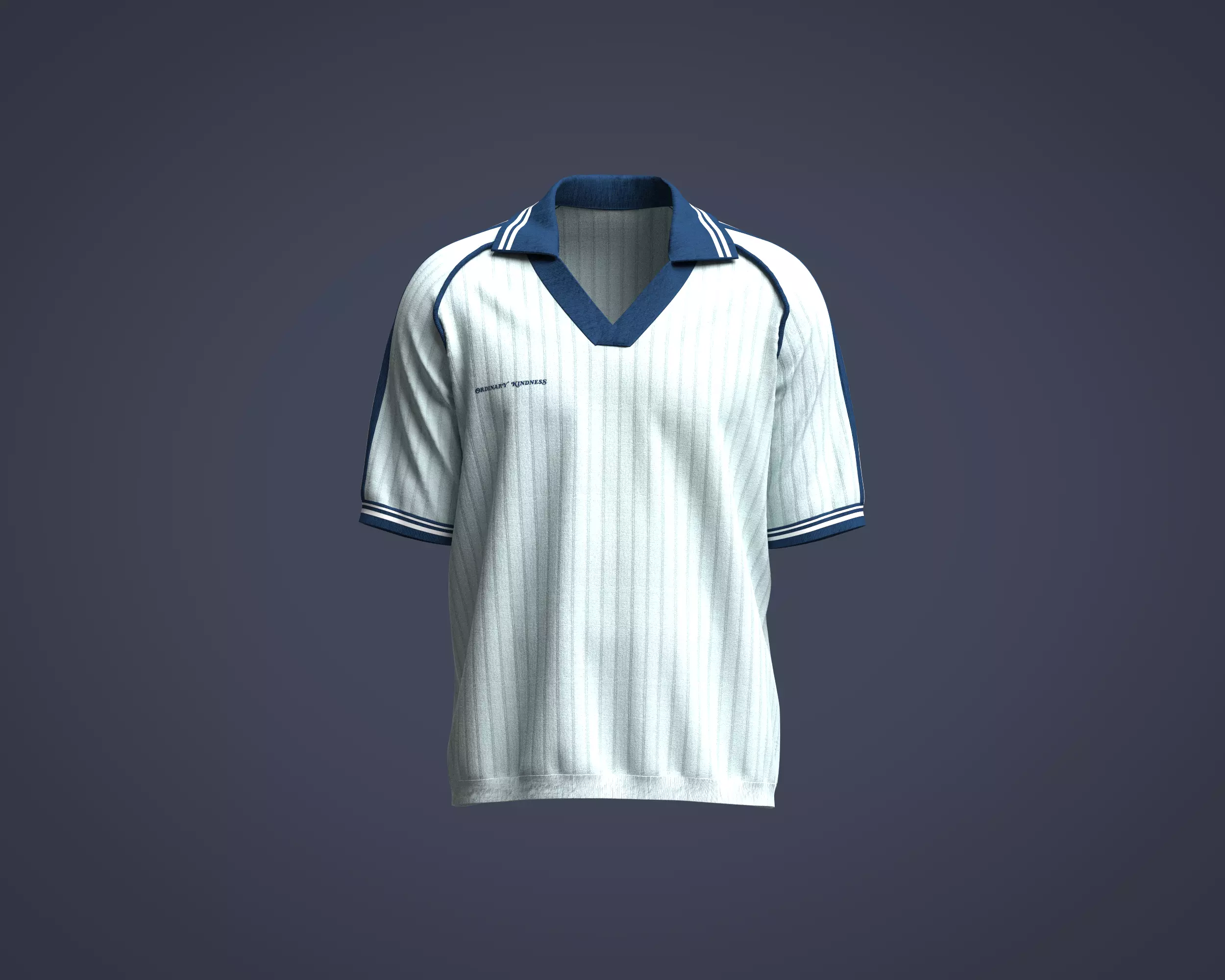 Mens chunky ribbed knitted raglan polo t shirt 3D model