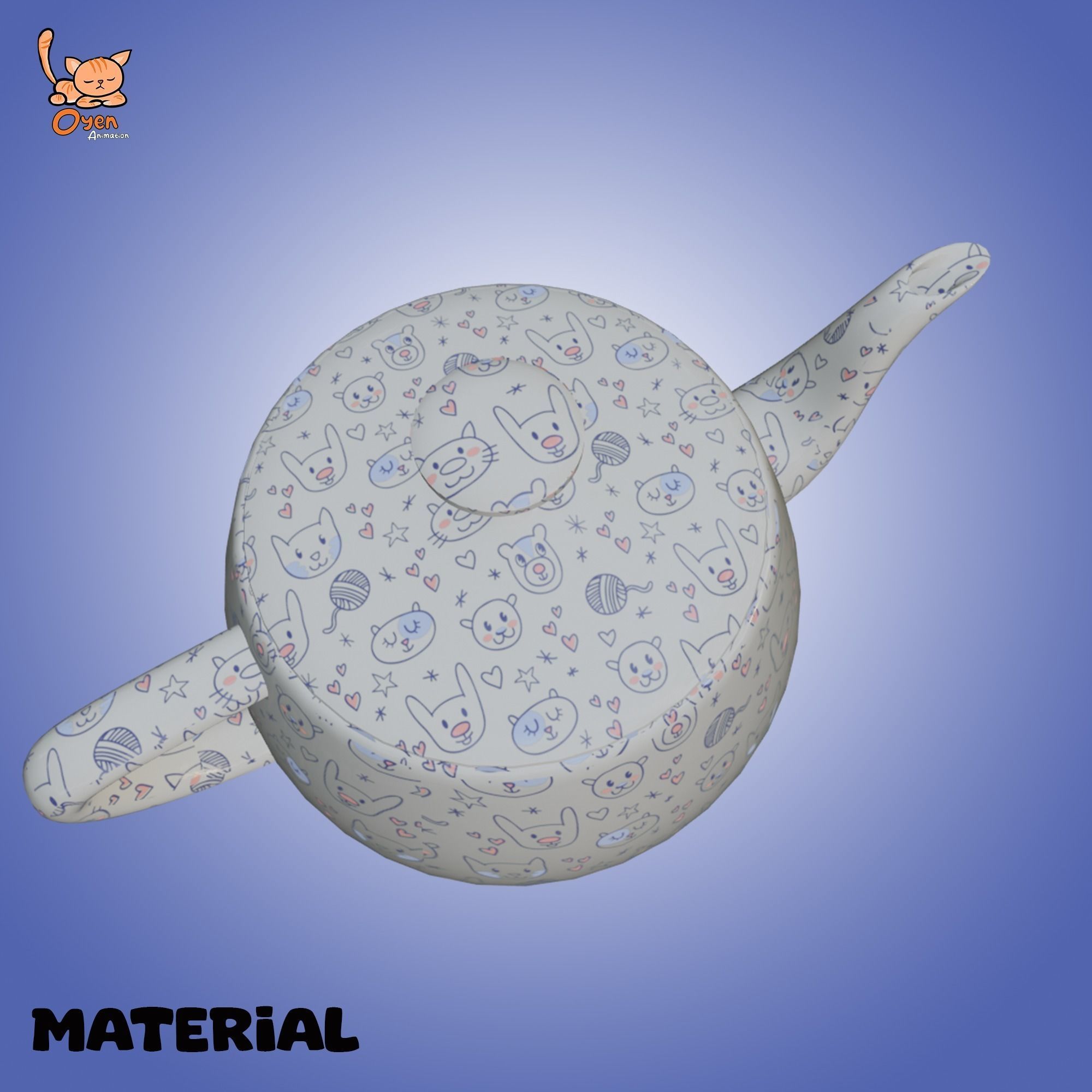 Cute Teapot 01 Low-poly 3D model_6