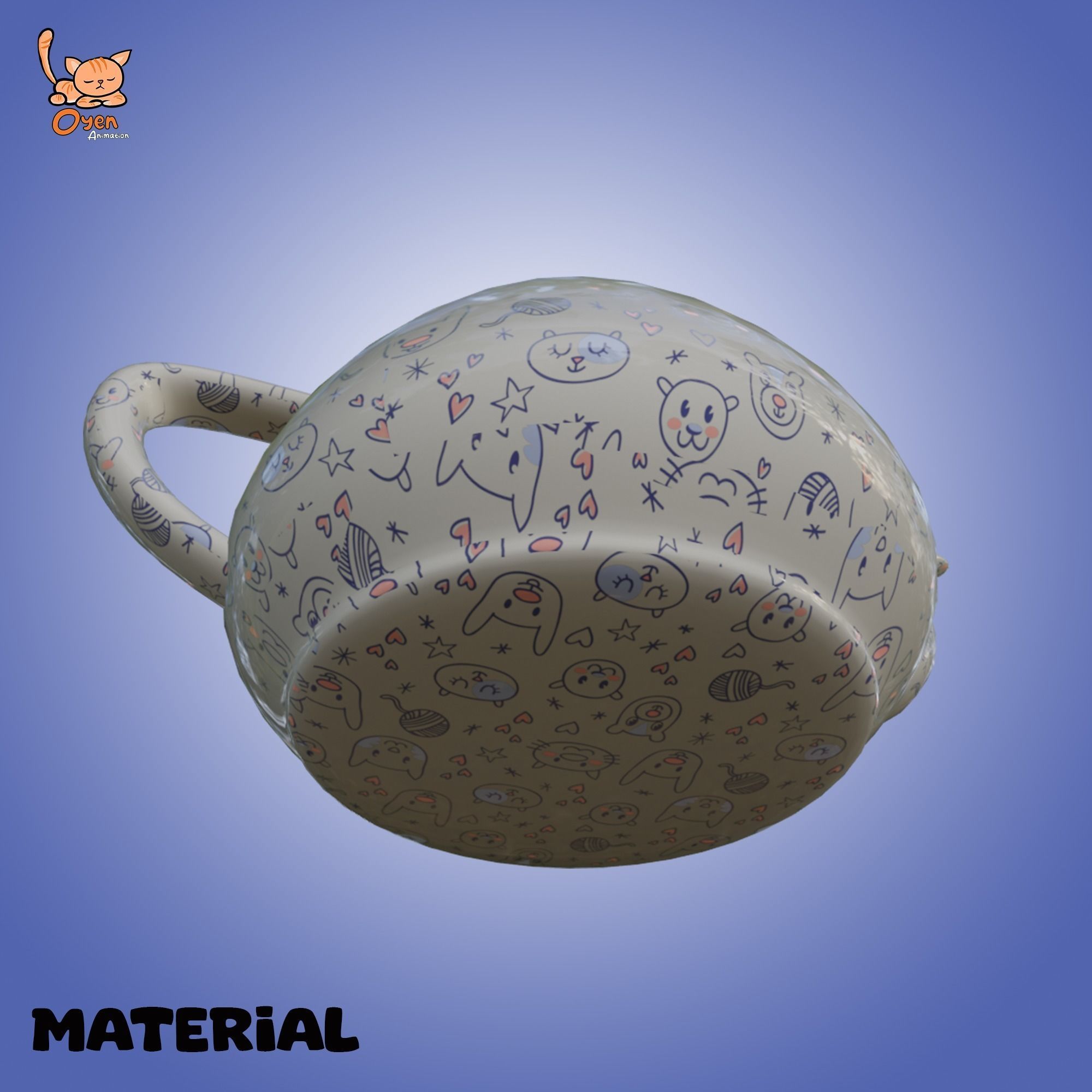 Cute Teapot 01 Low-poly 3D model_7