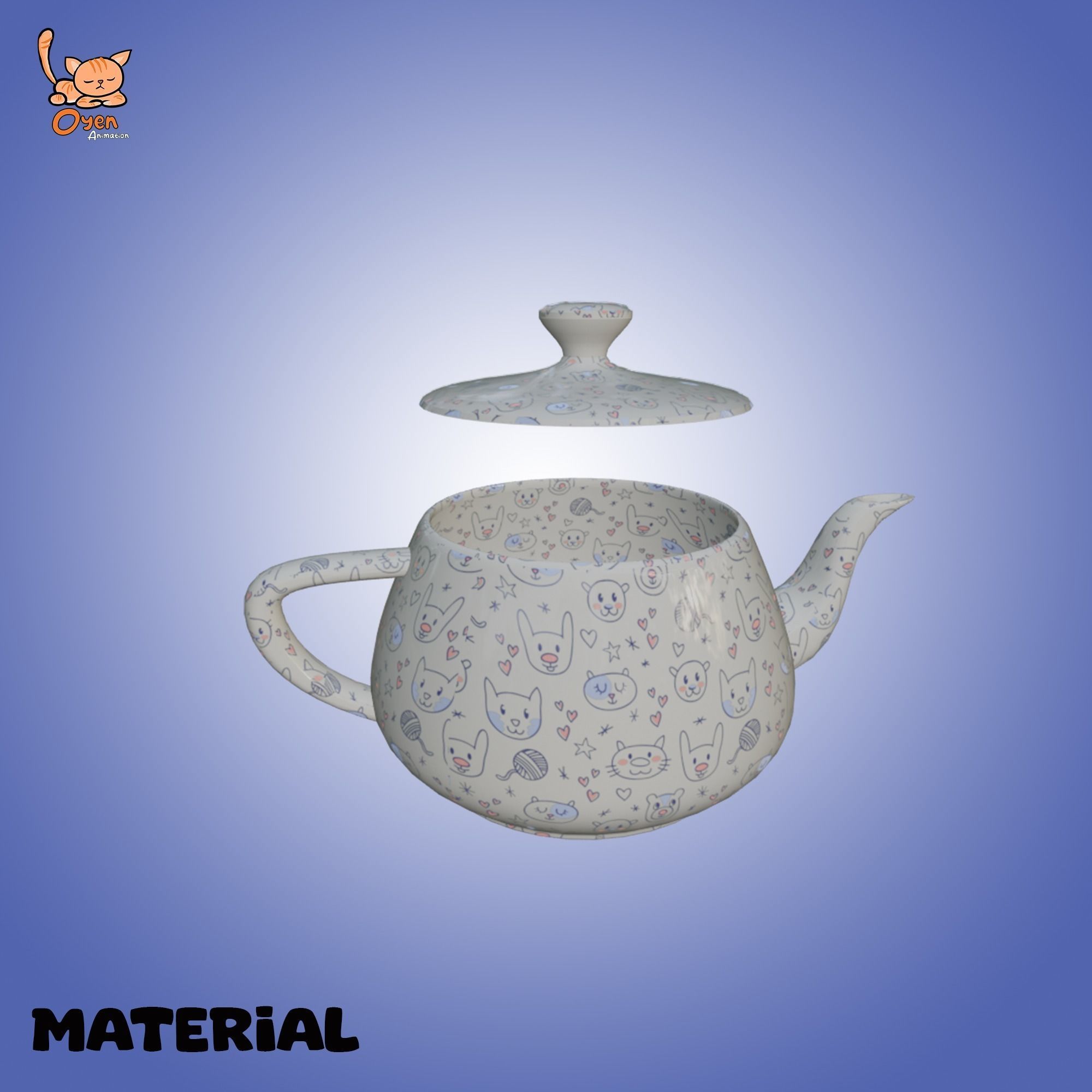 Cute Teapot 01 Low-poly 3D model_1
