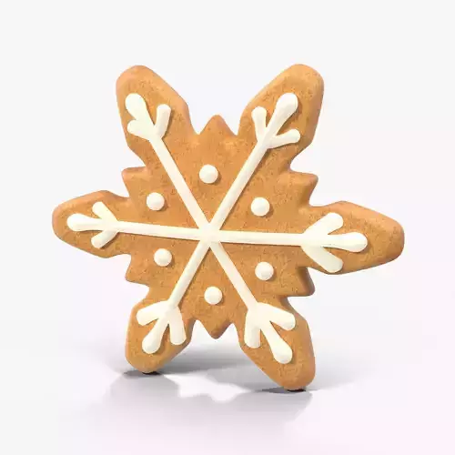 Gingerbread Cookie Snow Low-poly 3D model