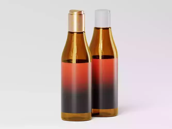 Liquid Product Pump Glass Bottle 3D Model