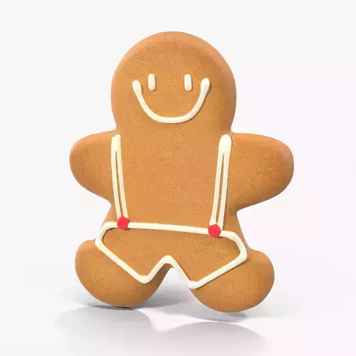 Gingerbread Cookie 1 Low-poly 3D model