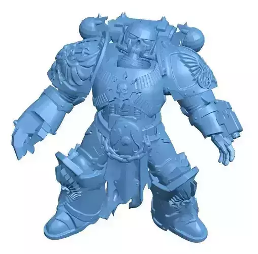 Warrior wearing robot armor Low-poly 3D model