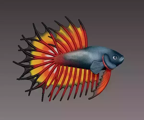BETTA FISH CROWNTAIL - READY FOR 3D PRINTING 3D print model