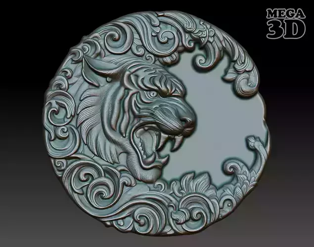 Tiger Basrelief 240531