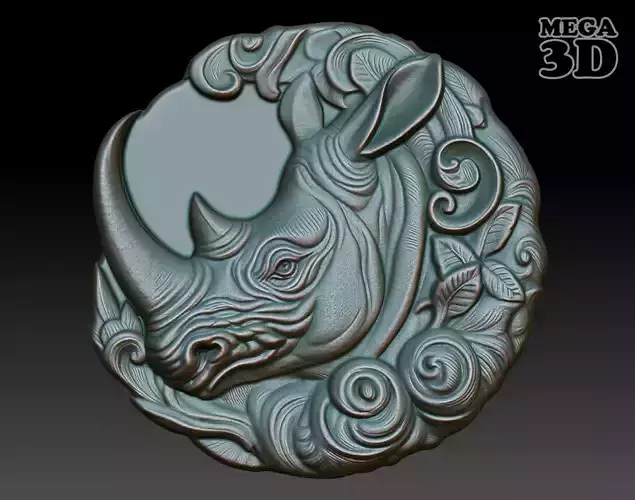 Rhinoceros Basrelief 240531