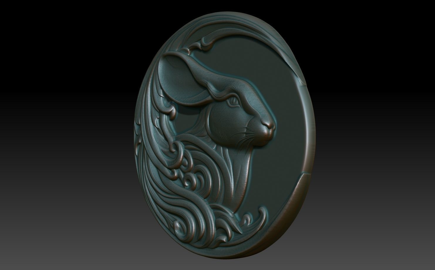 Rabbit Basrelief 240531 3D print model_1