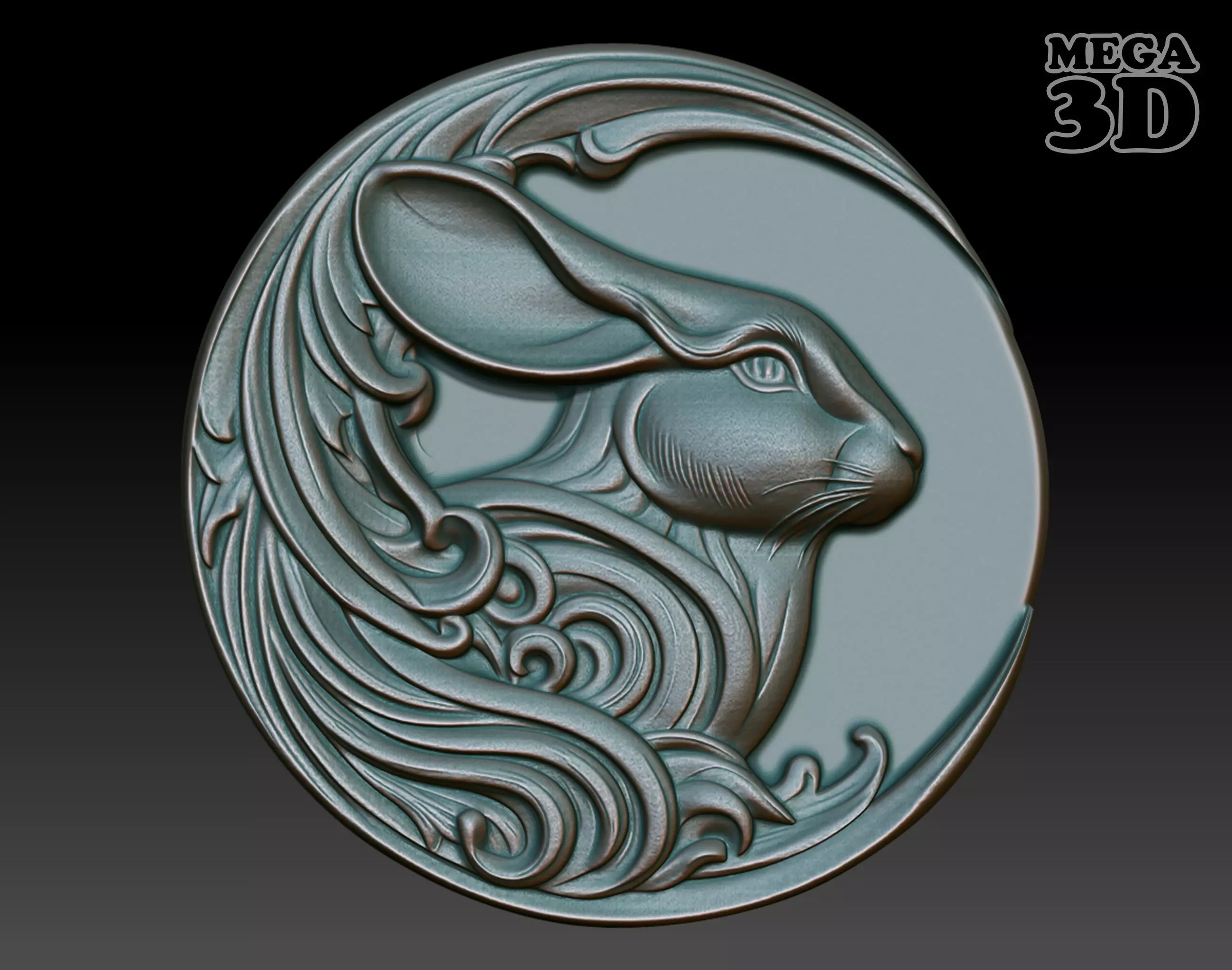 Rabbit Basrelief 240531 3D print model_0