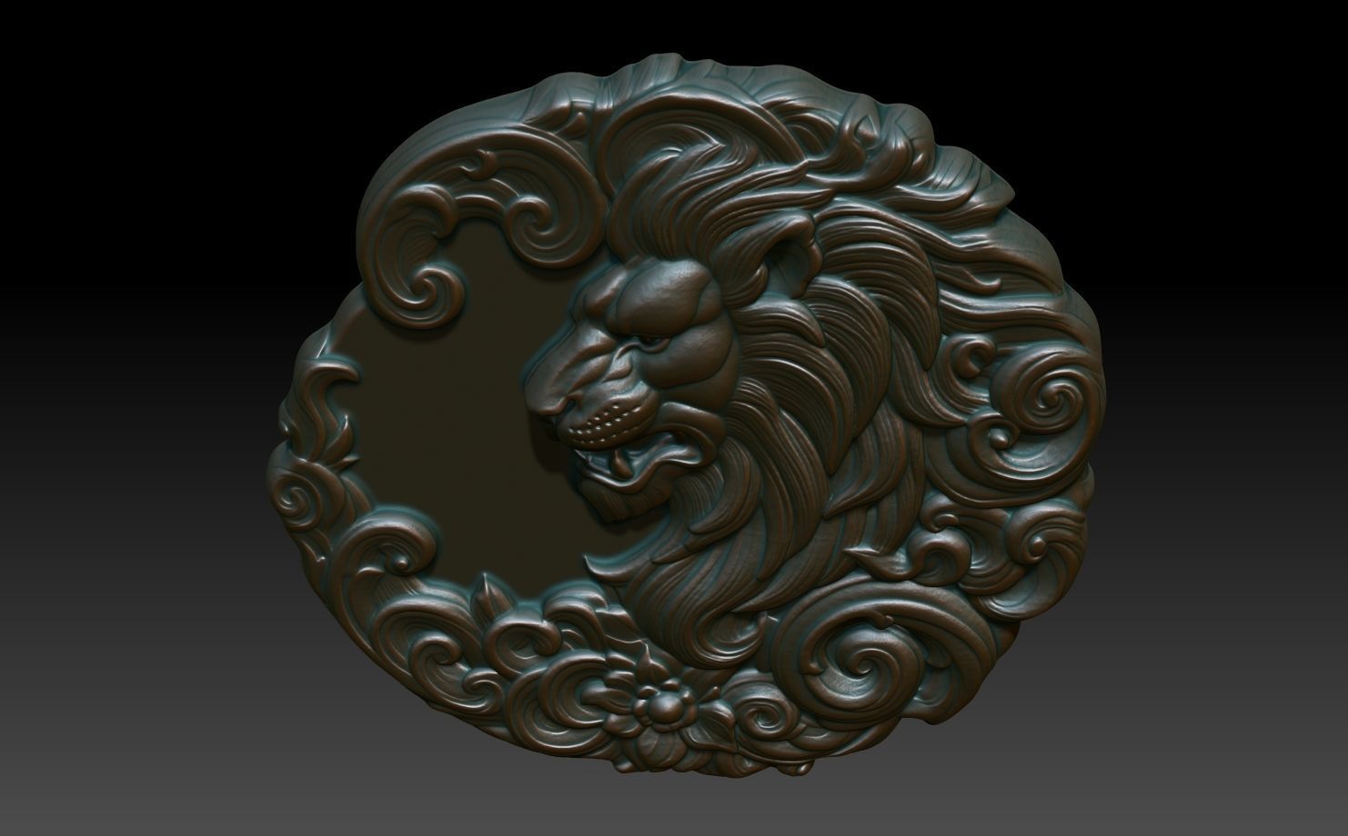 Lion Basrelief 240531 3D print model_3