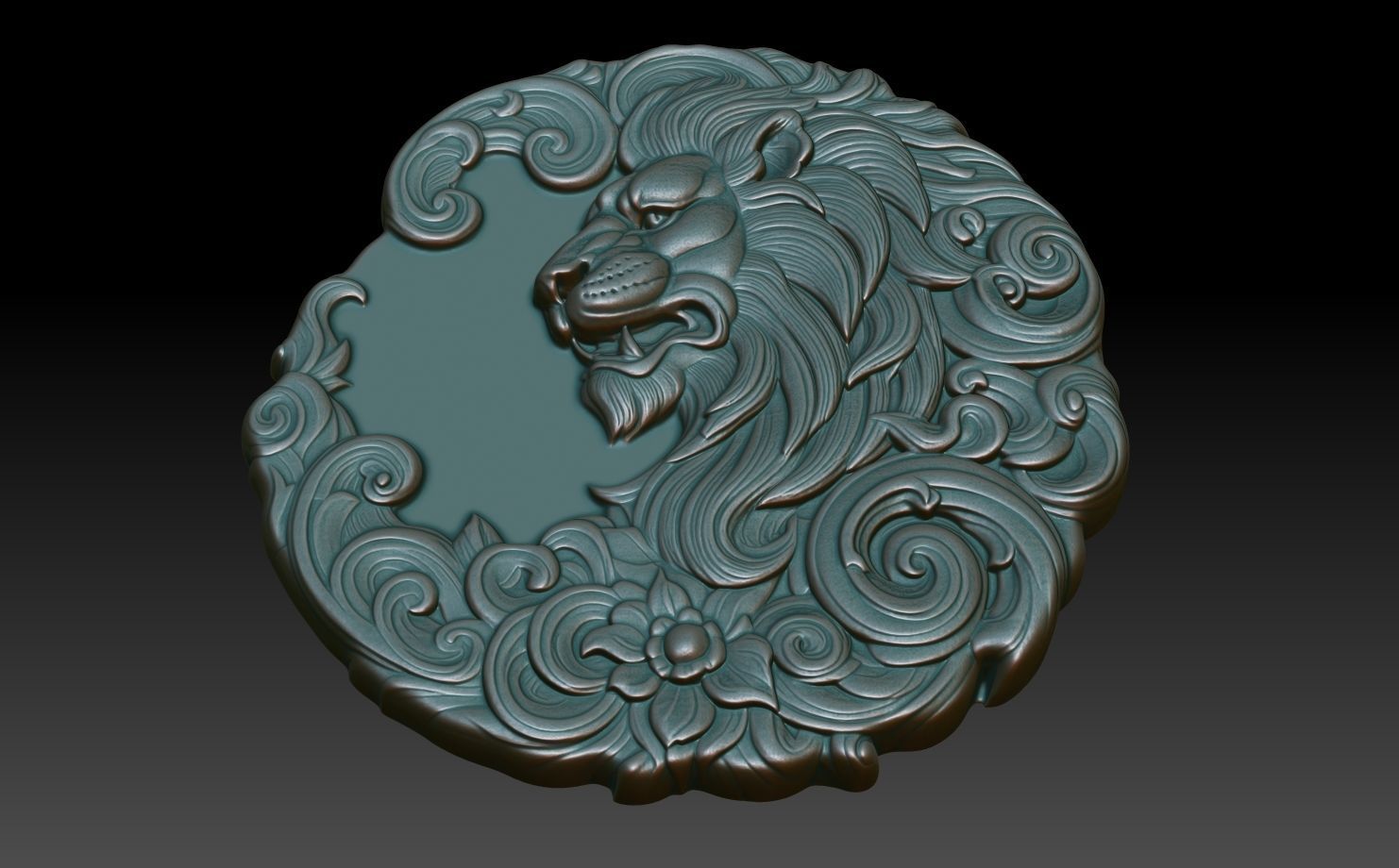 Lion Basrelief 240531 3D print model_4