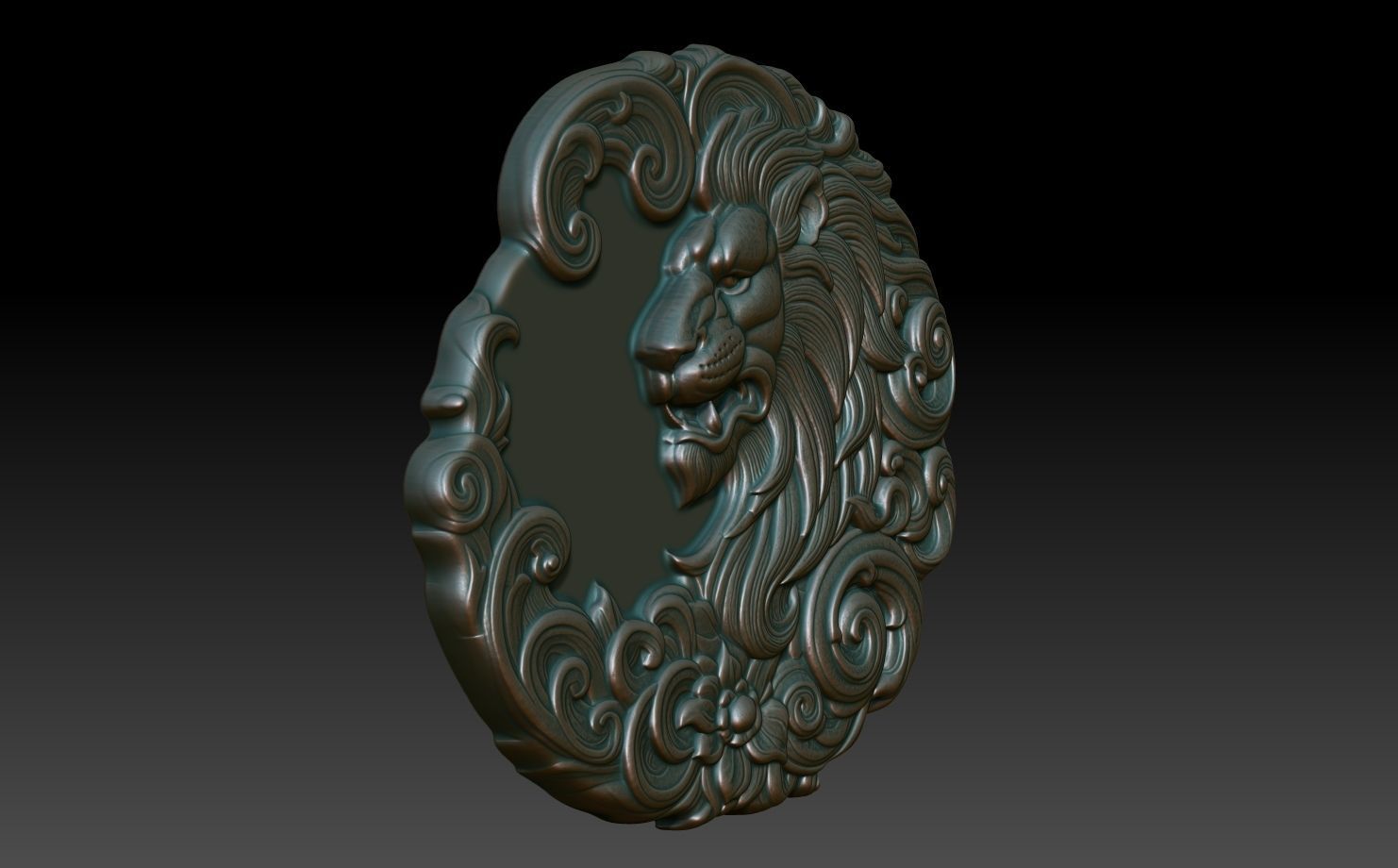Lion Basrelief 240531 3D print model_2