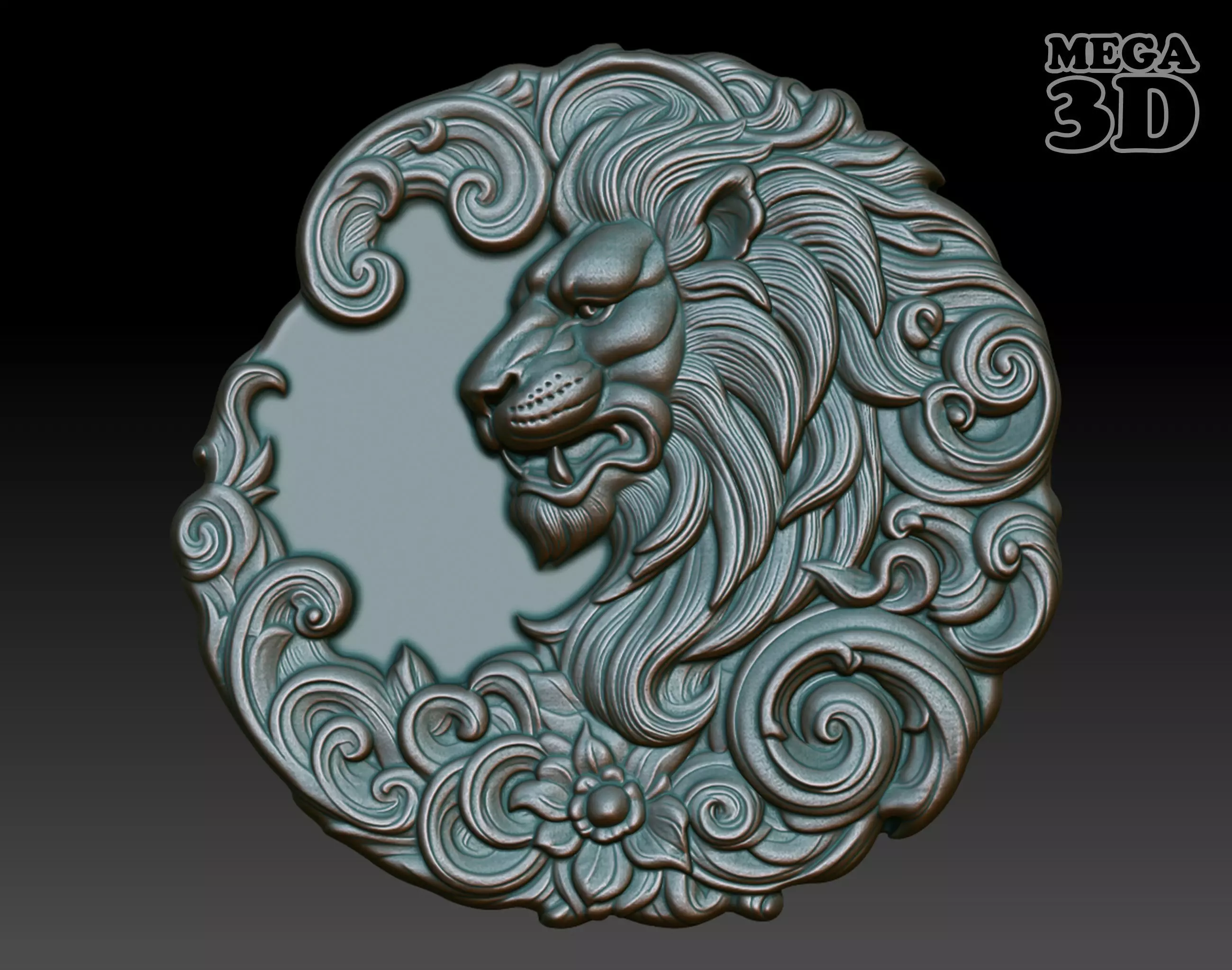 Lion Basrelief 240531 3D print model_0