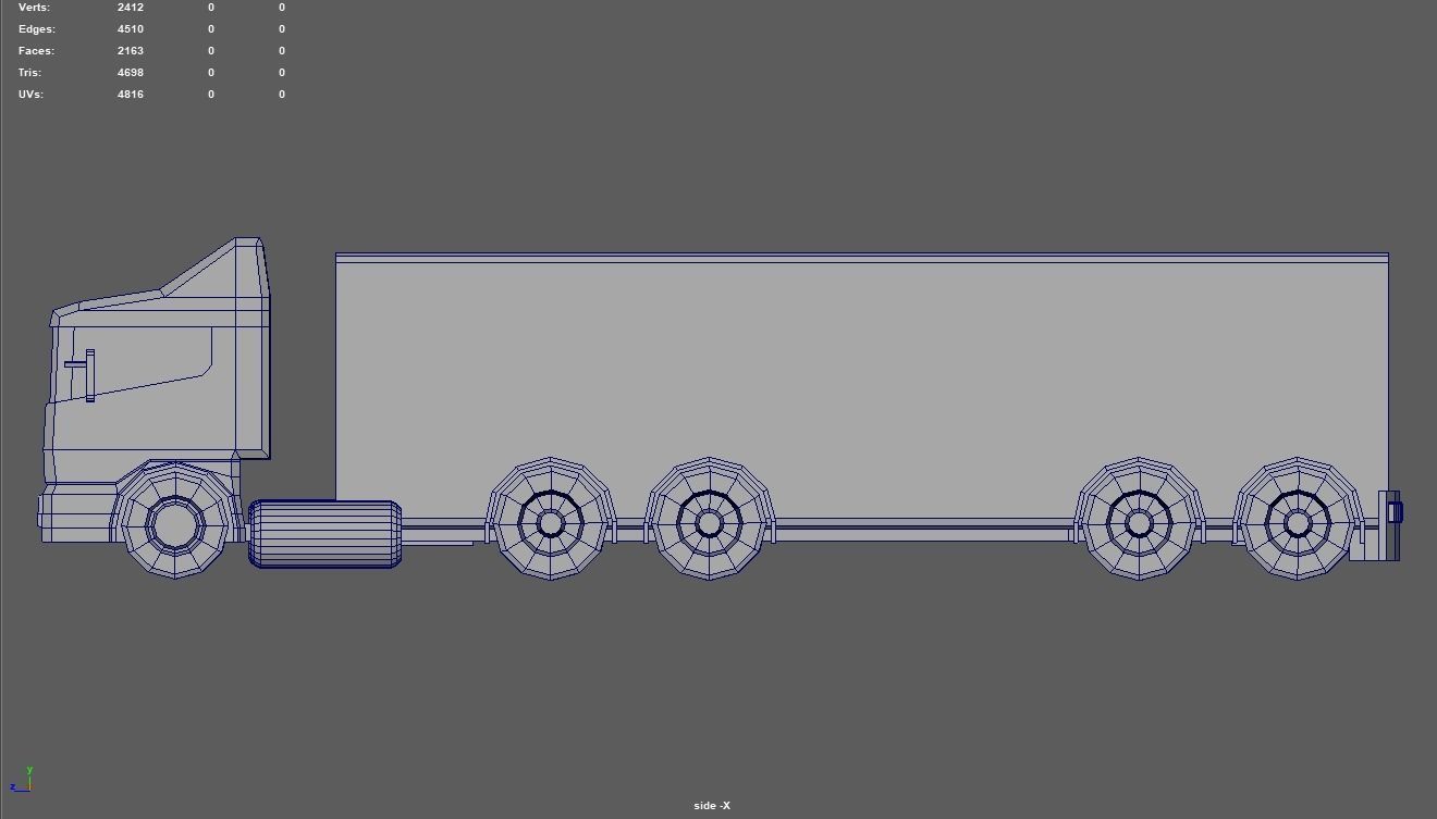 Low Poly Truck 05 Low-poly 3D model_9
