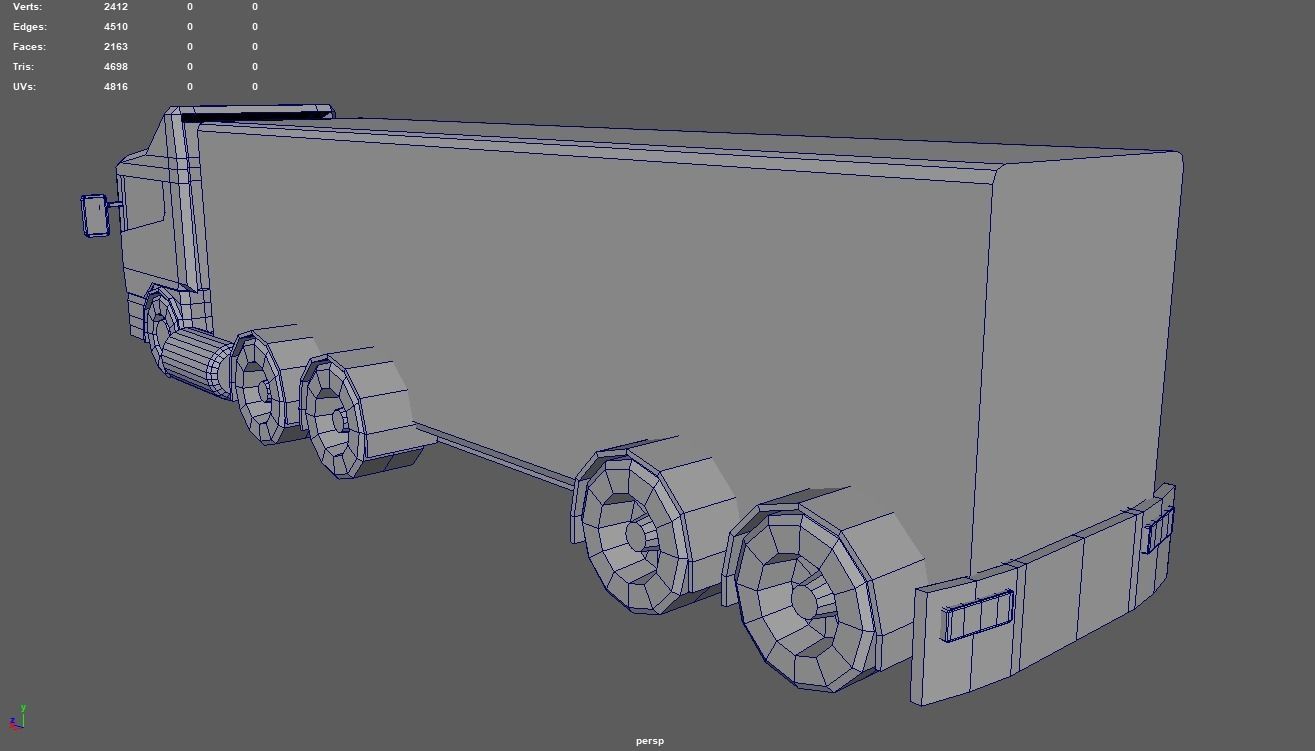 Low Poly Truck 05 Low-poly 3D model_8