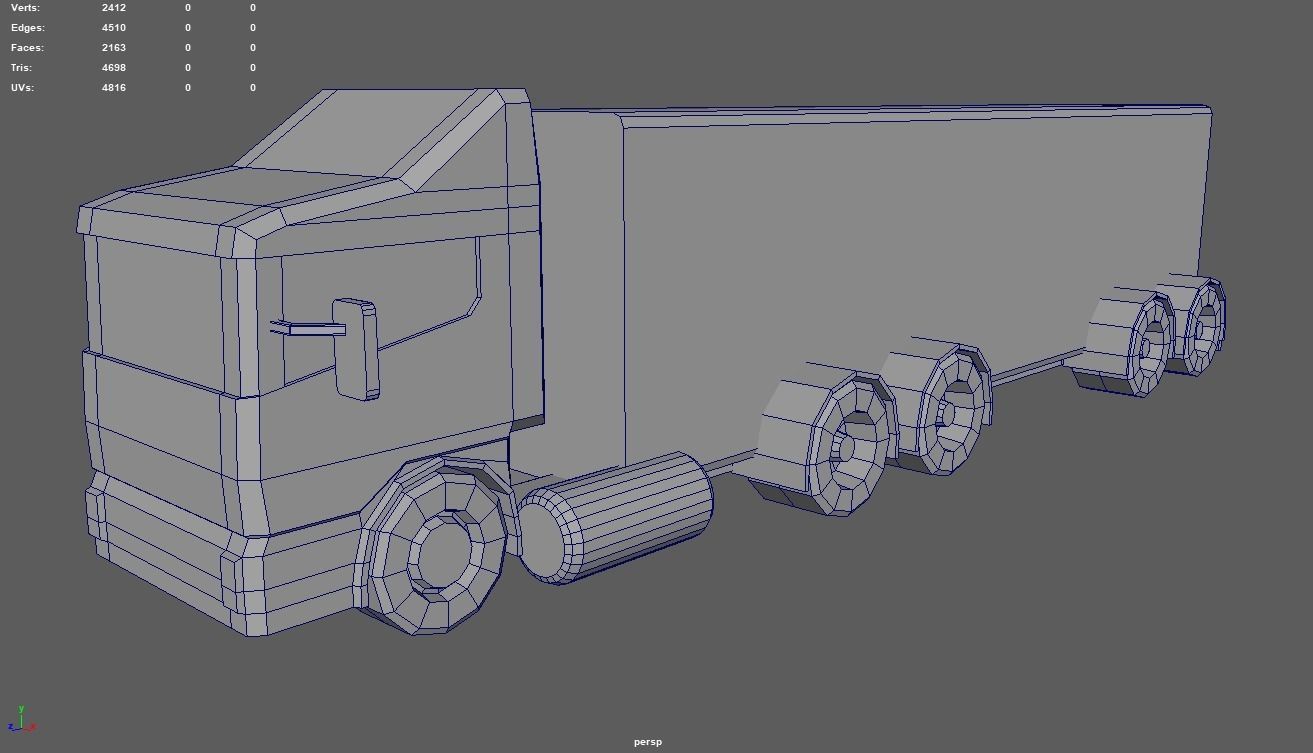 Low Poly Truck 05 Low-poly 3D model_7