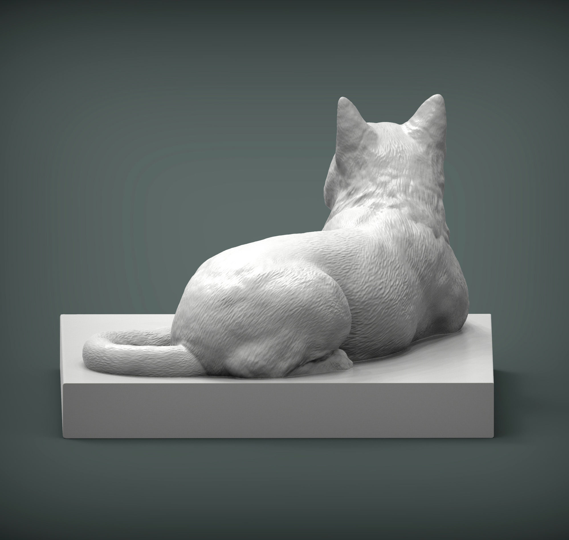 The cat is lying on the edge 3D print model_5